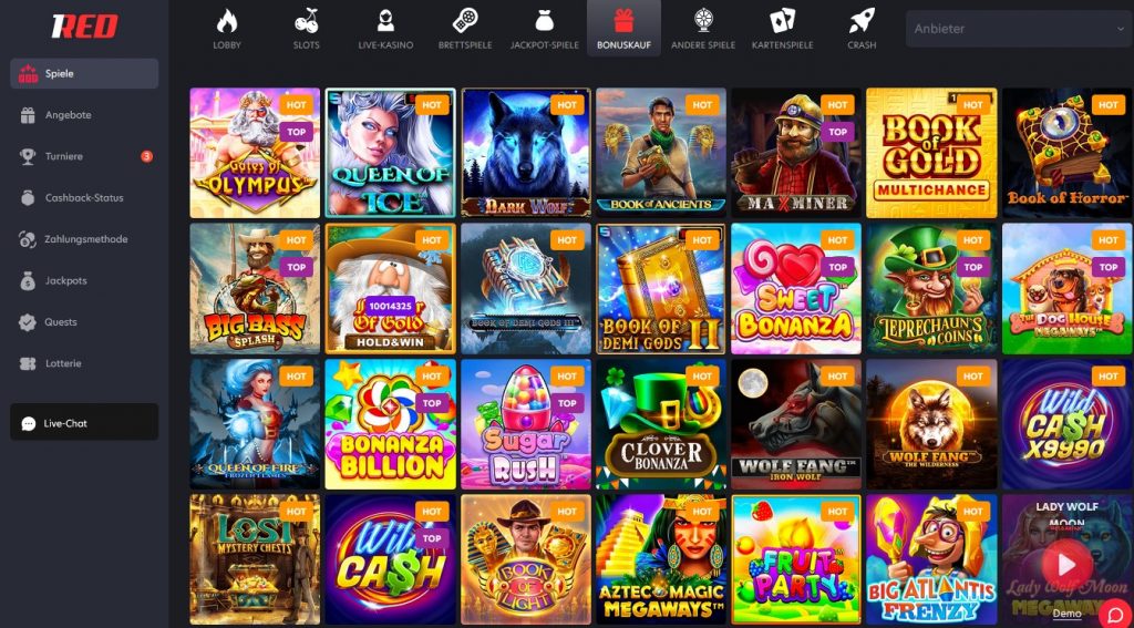 1Red Casino Bonuskauf Slots