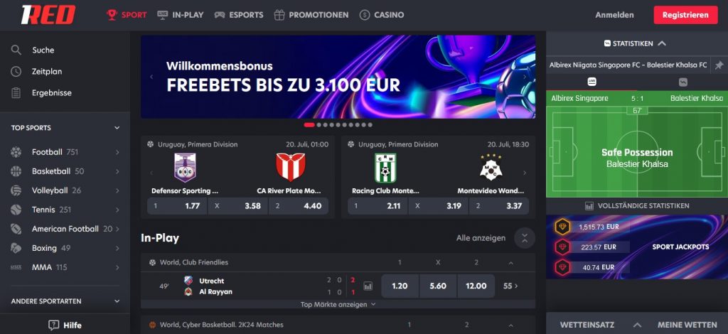 1red Sportwetten